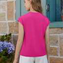 ZDC Girls Short Cap Sleeve T Shirts Kids Crewneck Summer Tops Basic Tees 5-14 Years (Pink)