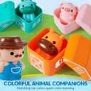 Play-Act Learning Toy for Toddlers 1 2 3 Years Old, Counting, Matching & Sorting Montessori Learning Farm Train Including 9 Farm Animals, Birthday Gift for Baby Boys Girls