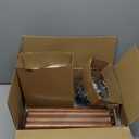 ELYONA Wood Tripod Floor Lamps with 3 Color Temperatures LED Bulb Vintage Standing Light Beige Linen Shade Tall Floor Lamp for Bedroom Living Room Office Study Room, Brown & Nickel Metal