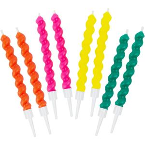 4 x Talking Tables 8 x Colorful Rainbow Birthday Cake Candles with Holders | Fun Cupcake Topper Decorations for Kids Party, Celebration (7cm)