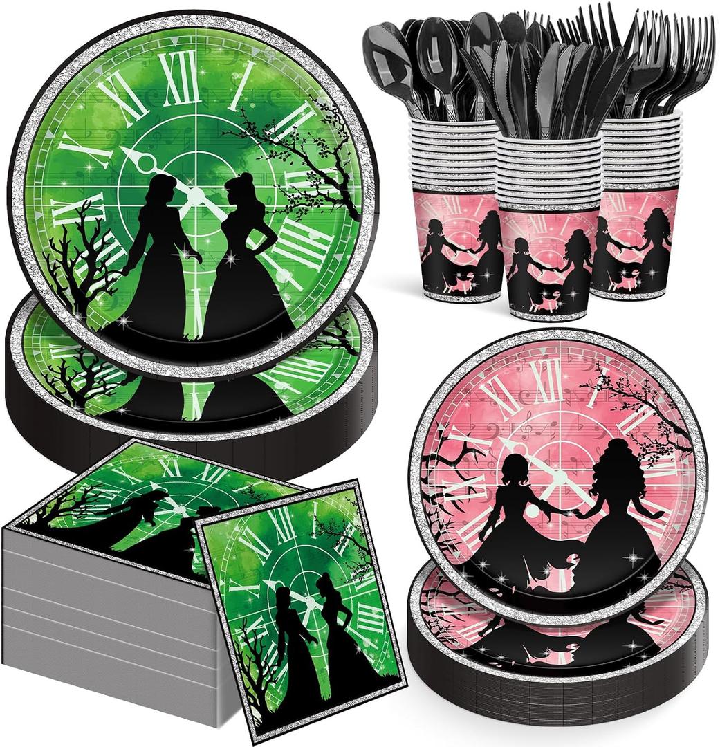 168Pcs Birthday Decorations, Include Plates Napkins Cups Knives Forks Spoons, Serve 24