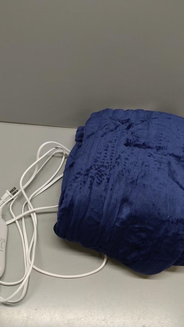 Electric Heated Blanket Queen Size 84" x 90" | 6 Heating Levels & 8h Auto Timer | Full Body Fast Heating and Ultra Soft Flannel, Machine Washable Bed Sofa Home Office Use, Blue