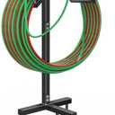 Qatsrin Super Stable Garden Hose Holder, Removable Water Hose Holders Stand Holds 150-Feet Hose, Detachable Hose Storage Hanger Rack for Outside Yard Lawn Farm, Black