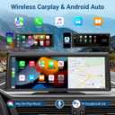 Wireless Portable with Apple CarPlay Screen,8.1" Touch Screen Car Stereo with 2K Dash Cam/Car Play & Android Auto,1080P Backup Camera,GPS Navigation,Voice Control,Loop Recording,with Mirror Link