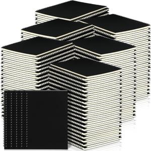 Yahenda 108 Pcs Spiral Notebook Bulk A5 Journal Lined 8.3'' x 5.5'' Writing Composition Paper Small Notepad Subject Notebook for Students Office Business Back to School Supplies (Black)