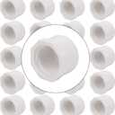 20PACK 3/4 Inch PVC Pipe End Cap - 3/4 Inch Female Threaded Plug Adapter, SCH 40 PVC Cap Fitting for Plumbing Water Line, White