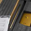 GERZWY Bathroom Free Standing Toilet Paper Holder Stainless Steel Tissue Roll Holder (Black & Gold) DZY005-BD