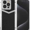 Luxury Carbon Fiber with Aluminium Case for iPhone 14 Pro 6.1", Military Shockproof Protective Armor Phone Cover with Tempered Glass Screen Protector Full Body Heavy Duty Drop Protection for Men
