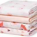 Momcozy Muslin Swaddle Blankets, 4 Pack Soft and Breathable Skin-Friendly Large 47 X 47 Inches Neutral Matching Baby Swaddling Receiving Blankets for Newborn Girls and Boys
