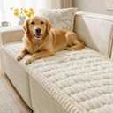 SureFit Couch Covers for Dogs,Washable Couch Protector for 3-Cushion Sofa,Non-Slip Paw Print Grip, Soft Skin-Friendly Furniture Cover for Pets,Thick and Cozy Slipcover for Sofa Cushions(28"x83" Ivory)