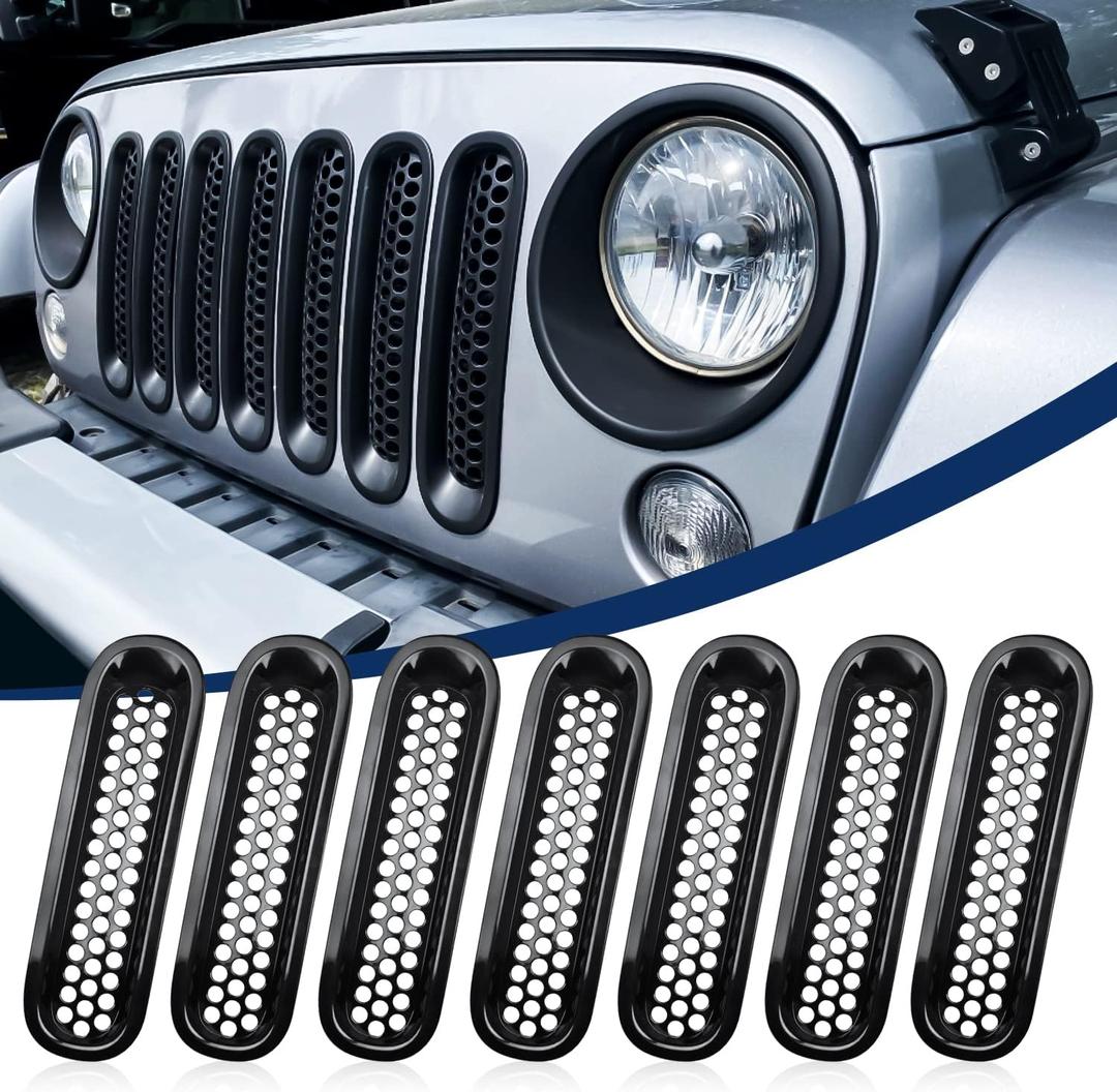 Nilight Grill Clip-in Mesh Inserts Guard for Wrangler JK 2007-2017