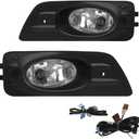 Driving Fog Lights Lamps Replacement for Honda Accord Sedan 4 Door 2006 2007 with H11 12V 55W Halogen Bulbs & Switch and Wiring Kit (Clear Lens)