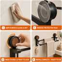 LGURT Towel Rack for Bathroom, Double Towel Bar, No Drill, 19.7in Black