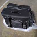 Milwaukee Performance Double Strap Black Pvc Throw Over Motorcycle Saddlebags (Studded)