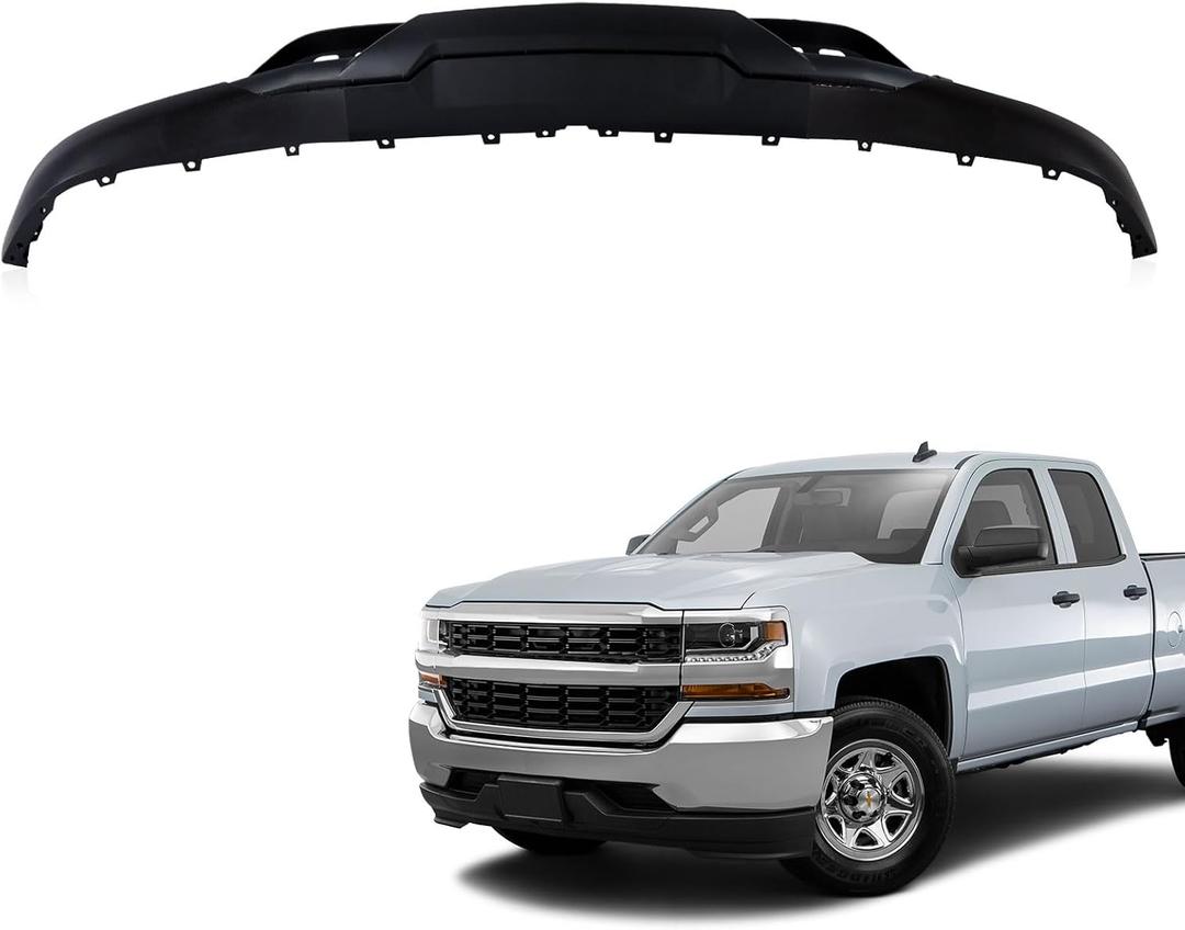 Front Bumper Lower Valance Compatible with Chevrolet Chevy Silverado 2016-2019 1500 W/O Tow Hooks Holes Replace 84029773 GM1015134C
