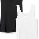 Amazon Essentials Womens Slim-Fit Tank Top (Small, Black/White)