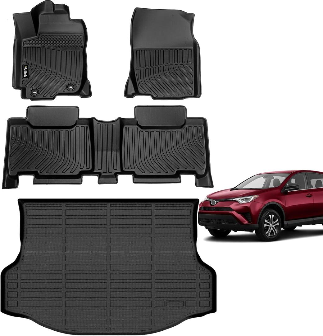 Car Floor Mats & Cargo Trunk Liners Custom Fit for RAV4 2013-2018 (Not for Hybrid) All Weather Floor Mats for RAV4 Durable Floor Liners Accessories for RAV4 13-18