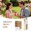 7" Mr & Mrs Couple Figurine for Valentines Day, Anniversary Wedding Gifts for Couple, Bridal Shower Gifts, Engagement Gift for Couples, Hand-Painted Resin Wedding Cake Toppers Christmas Decor (brown)