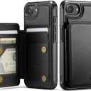 Vinich for iPhone 16e Wallet Case with Card Holder, RFID Blocking Credit Slots Kickstand Shockproof Phone Cover Fit for iPhone 16e 6.1" Black