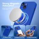 Magnetic for iPhone 15 Case, Compatible with MagSafe, [Screen Protector + Full Camera Protection], Silicone Shockproof Anti-Scratch Protective Phone Case for iPhone 15 6.1", Klein Blue