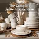 Artena Plates And Bowls Sets, 24 Pieces Dinnerware Sets, Dish Set For 6, Ceramic Kitchen Bowl And Plate Set, Embossed White Dishware Sets, Dishwasher & Microwave Safe (Damask Floral) (With Mugs)