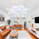 Modern LED Ceiling Light Fixture Flush Mount Chandelier Ceiling Lamp with 12-Leaf Dimmable Remote Control Ceiling Lights for Living Room Dining Room Bedroom