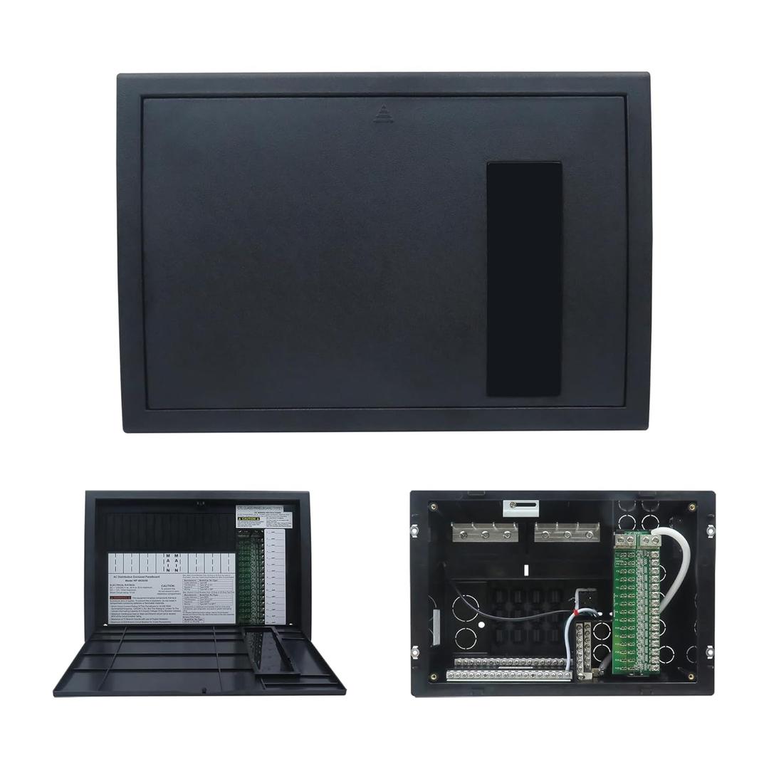 RV Electrical Panel Wf-8930/50NPB, 50 Amp AC Distribution Center, 27 Circuits, Plastic & Polycarbonate (PC) Material RV Electrical Panel Wf-8930/50NPB, 50 Amp AC Distribution Center, 27 Circuits, Plastic & Polycarbonate (PC) Material