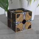 Halloween Puzzle Box, Hand-Painted, 3D Printed Static Decor Prop with Display Base