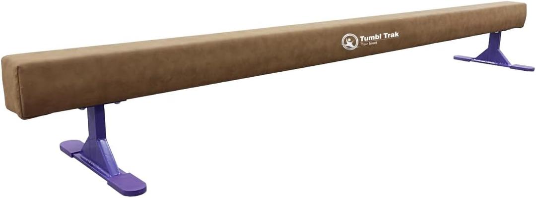 Tumbl Trak 8 Foot Addie Gymnastics Training Suede Balance Beam, High and Low Beam Gymnastics for Home, Non Slip Base, Competition Feel