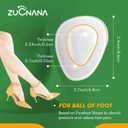 ZUCNANA Metatarsal Pads for Women (4 Pairs Shoe Inserts), Invisible Ball of Foot Cushions for Women High Heels, Soft Gel Foot Pads for Foot Pain Relief