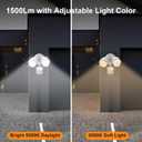15W 1500 Lumen LED Security Lights with Motion Sensor Outdoor, 3000K/5000K Light, IP65 Waterproof, Dusk to Dawn, Dual-Head Motion Detected Flood Wall Light for Garage Yard Porch (White)