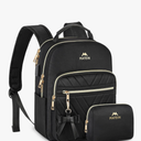 MATEIN Mini Backpack for Women, Waterproof Stylish Daypack Purse Shoulder Bag with USB Charging Port, Lightweight Small Casual Daily Travel Backpack, Lady Girls Gifts for Work School, 2 Pcs Sets, Black
