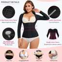 Gotoly Women Waist Trainer Corset Tummy Control Shapewear Upper Arm Shaper Post Surgical Slimmer Compression Tops (Black, M)