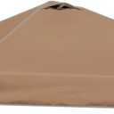 Canopy Replacement Top Outdoor only Suitable for Top Width 118x118 inches Straight Leg Without Central Pole and Side Extensions Pop up Tent, excluding Tent Frame, Dark Brown