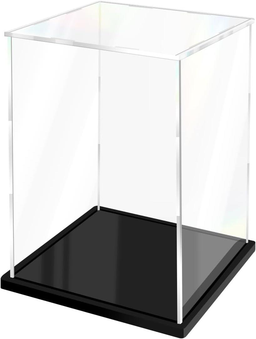 Clear Acrylic Display Case for Collectibles Assemble Doll Display Case Alternative Showcase for Lego Action Figures Model Statues Home Storage (6x6x10 inch; 15x15x25 cm)