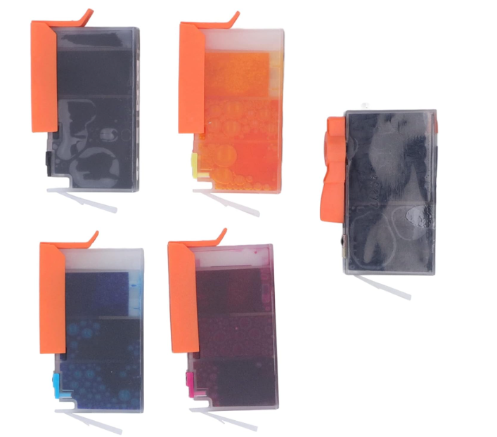 Ink Cartridge Replacement for Photosmart, High Yield Black and Color Ink Cartridges Set, 800 Pages Black 750 Pages Color Output, Anti Blockage Colorfast Printing for Documents (BK PBK C M Y 5 Colors)