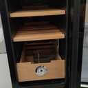 KingChii 26L Electric Cigar Humidors with Temperature Control System, Cigar Cabinet with Spanish Cedar Wood Shelves & Hygrometer, Father's Day Gifts for Men (4 Layers 200 Capacity) (Black)