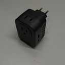 220V to 110V 20W PD Voltage Converter US to Europe International Universal Travel Adapter with 2 USB A 2 Type-C Port Worldwide Power Converters Plug Combo for Spain Italy (Black)-IZ