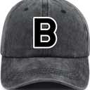 Personalized 26 Alphabet A-Z Hats for Men Women, Funny Adjustable Cotton Classic Print Initial Letter Baseball Cap