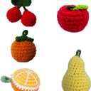 Handmade Crocheted Fruit Dolls, 5PCS Cute Little Decorative Charms, Gift Full of Positive Emotions, for Friends, Colleagues, Family, Love-Gift Box Perfect for Birthdays, Parties, and Holidays