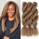 Crochet Vixen Bundles 22 inch Kinky Straight Crochet Hair for Black Women 3 Packs Premium Synthetic Fibers Crochet Braids (27#, 22 inch)