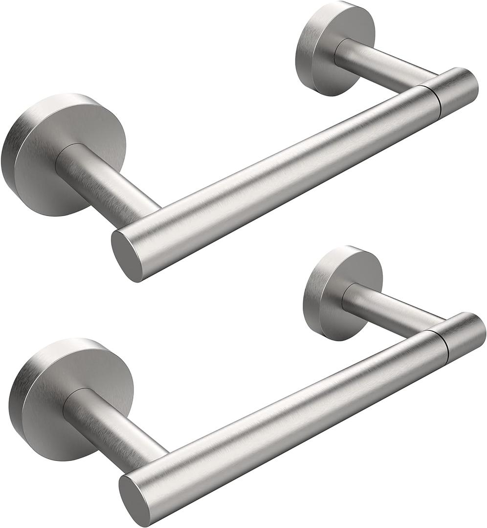 Brushed 2 Pack Toilet Paper Holder SUS304 Stainless Steel Double Post Pivoting Toilet Paper Roll Holder Wall Mounted Toilet Tissue Holder for Commercial Bathroom RV