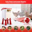 3 Gallon Heated Chicken Waterer for Winter Automatic Chicken Water Heater,Adsjustable Height Anti-Freezing Poultry Watering System with Thermostatic Control,Red,12.6 in x 8.3 inch x 8.3 in