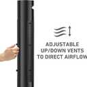 Holmes 31" Manual Tower Fan 3 Speeds 70 Oscillation Adjustable 2-Hour Timer Compact Design for Bedroom Dorm Kitchen or Office Black