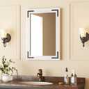 VocalStar White Wood Framed Mirror 18 x 26 Inch, Rustic Natural White Wooden Rectangle Bathroom Vanity Wall Mirror for Farmhouse Boho Decor, 1/4-inch Shatterproof Glass | Waterproof
