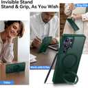 CASEKOO World's First 3-in-1 Magnetic Ring Stand for Samsung Galaxy S25 Ultra case | Patented Design, 16FT Military Drop Protection, Magsafe Compatible | Slim Matte Translucent Cover 6.9" 2025, Green