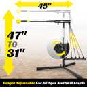 Baseball Hitting Trainer with 4 Power Bands,Auto Reset Softball Swing Trainer For Batting,Hitting Practice,Height Adjustable 31-47 inch Baseball Training Equipment With Metal Stakes & Carry Bag