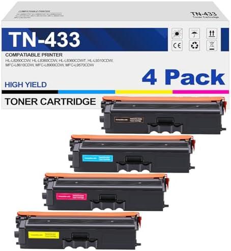 TN433 TN-433 Toner Cartridge Replacement for Brother TN 433 TN-431 for Brother HL-L8260CDW HL-L8360CDW MFC-L8610CDW MFC-L8900CDW HL-L9310CDW Printer