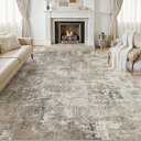 Jessibou Area Rugs 8x10 Living Room: Washable Large Abstract Modern Neutral Rugs Soft Non Slip Stain Resistant Low Pile Carpet for Bedroom Dining Nursery Home Office Room Home Decor - Brown Grey