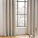 Curtain With Eyelets, 140 x 240 Cm, Occult, Plain Blackout, Beige by DOUCEUR D'INTERIEUR